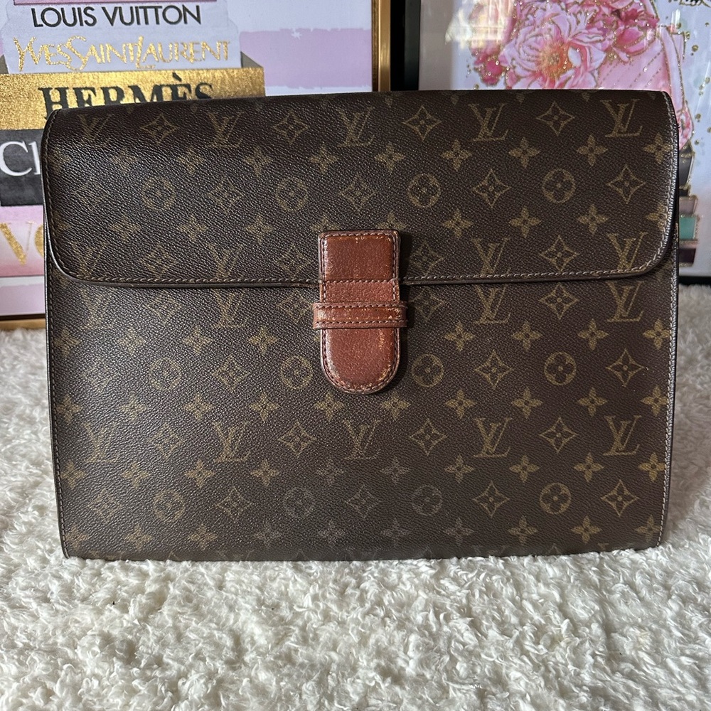 Vintage Louis Vuitton Monogram Poche Ministre Document Case 1970s
